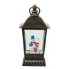Antique Lantern With Led Light Up Snowman Scene