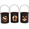 Black Metal Spooky Halloween Lanterns With Flameless Candles