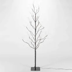 5 Foot Tall Brown Glowing Lighted Tree, Micro Leds