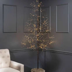 7 Foot Tall Brown Glowing Lighted Tree, Micro Leds