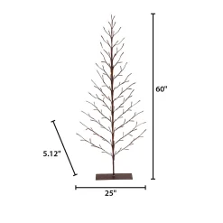 5 Foot Tall Brown Pre Lit Tree, 112 Warm White Leds
