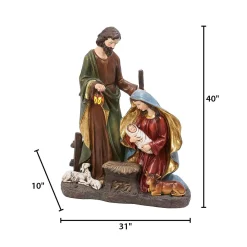 3 Foot Tall Lighted Christmas Manger Nativity Scene With Timer