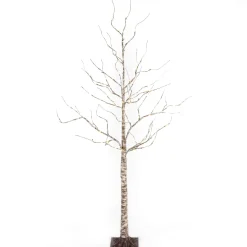 6 Foot Tall Prelit Birch Tree, Warm White Leds