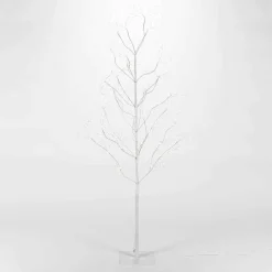 5 Foot Tall White Glowing Lighted Tree, Micro Leds