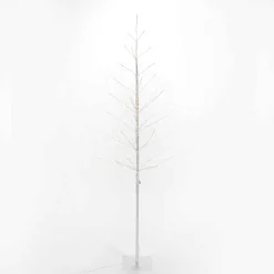 7 Foot Tall White Glowing Lighted Tree, Micro Leds