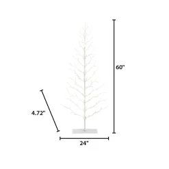 5 Foot Tall White Pre Lit Tree, 112 Warm White Leds