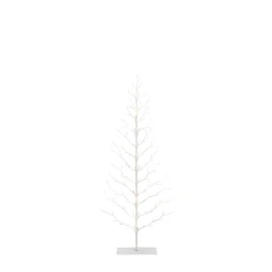 5 Foot Tall White Pre Lit Tree, 112 Warm White Leds