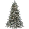 7.5Ft Pre-Lit Flocked Natural Cut Spruce Christmas Tree With Clear Lights
