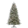 7.5Ft Pre-Lit Natural Cut Flocked Swiss Mountain Fir Christmas Tree With Clear Lights