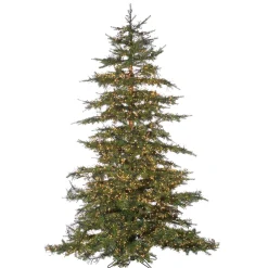 7.5Ft Pre-Lit Natural Cut Monaco Pine Christmas Tree With Warm White Micro Led Lights