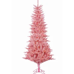 7.5Ft Pre-Lit Pink Tuscany Tinsel Christmas Tree With Clear Lights