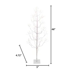 4 Ft Tall Birch Tree With 336 Leds, Multifunction Adapter