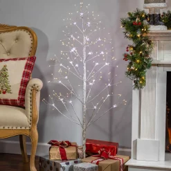4 Ft Tall Birch Tree With 336 Leds, Multifunction Adapter