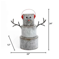 24-Inch-High Metal Snowman Figurine