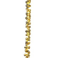 58.5-Inch Long Electric Gold Lighted Ornament Strung Garland