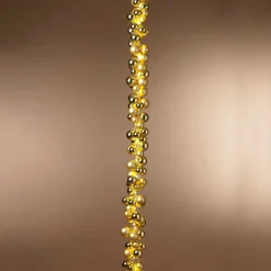 58.5-Inch Long Electric Gold Lighted Ornament Strung Garland