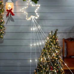 5-In D Electric Shooting Star With 30 Warm White Led Lights & Seven 7' Tails With 21 Led Lights
