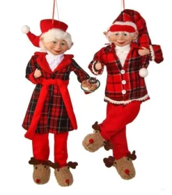 17In Fabric Bendable Pajamas Elf, Assorted Styles