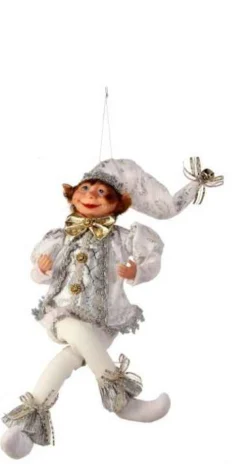 17In Fabric White And Silver Bendable Elf