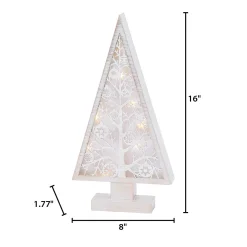16-In H Battery- Operated Lighted Metal And Laser Cut Wood Tree
