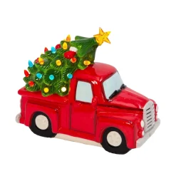 9.6-In L Battery- Operated Lighted Dolomite Holiday Truck With Tree