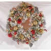 30In Pre-Lit Flocked Fairfield Wreath In Warm White #114-Fgf1-30Wblw07