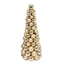 18 In Tall Gold Christmas Holiday Ornament Cone Tree Decor