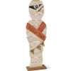 32 In Tall Wood Halloween Mummy, Spooky Decor With Boo Banner