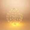17 In Whimsical Lighted Metal Sphere, Warm White Micro Leds