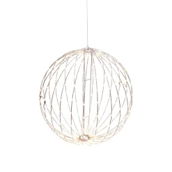 17 In Whimsical Lighted Metal Sphere, Warm White Micro Leds