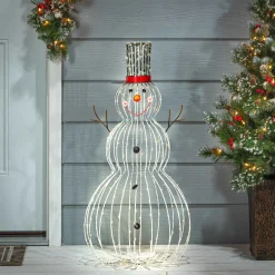 Jolly Wire Led Snowman, Christmas Holiday Outdoor Yard Decor