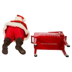 Kurt Adler Coke Santa With Table Cooler, 2 Piece Set