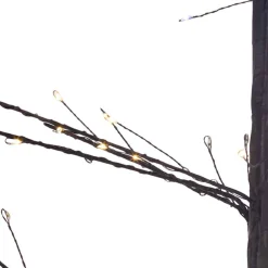 Kurt Adler 3-Foot Black Twig Tree With Warm White Cool White Twinkle Lights