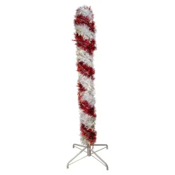 Kurt Adler 4-Foot Pre-Lit Red And White Led Tinsel Candy Cane
