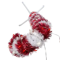 Kurt Adler 4-Foot Pre-Lit Red And White Led Tinsel Candy Cane