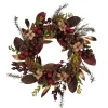 Kurt Adler 24-Inch Berries And Pinecone Burgundy Rattan Wreath