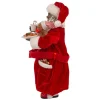 Kurt Adler 10.5-Inch Fabriche Black Santa In Pajamas And Robe