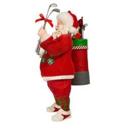 Kurt Adler 10.5-Inch Fabriche Golf Santa Table Piece