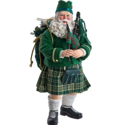 Kurt Adler 10.5-Inch Fabriche Musical Irish Bagpiper Santa