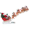 Kurt Adler 24-Inch Fabriche Musical Santa With Eight Reindeer, Set Of 2 Pieces