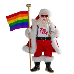 Kurt Adler 10-Inch Fabriche Pride Santa
