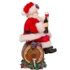 Kurt Adler 10.5-Inch Fabriche Santa Sitting On Wine Barrel