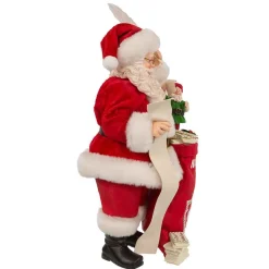 Kurt Adler 10.5-Inch Fabriche Santa With Mail And Elf