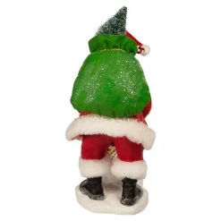 Kurt Adler 10.5-Inch Fabriche Santa Checking Mail