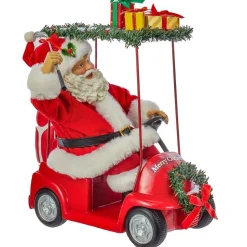 Kurt Adler 11.25-Inch Fabriche Santa Driving Golf Cart