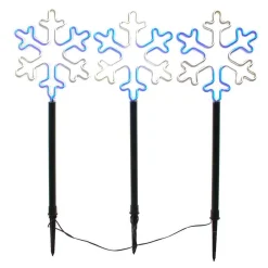 Kurt Adler 26-Inch Multi-Color Led Snowflake Yard Stake Set