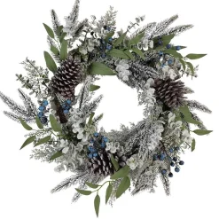 Kurt Adler 24-Inch Un-Lit Decorated Rattan Wreath With Blueberries