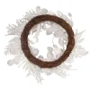 Kurt Adler 24-Inch Un-Lit Decorated White Rattan Wreath