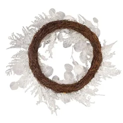 Kurt Adler 24-Inch Un-Lit Decorated White Rattan Wreath