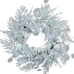 Kurt Adler 24-Inch Un-Lit Decorated White Rattan Wreath